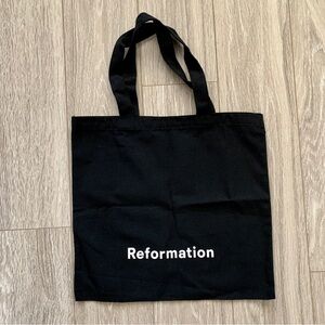 Reformation black canvas tote bag